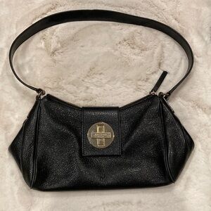 Kate Spade New York Black Pebbeled Soft Leather Shoulder Handbag Medium Size